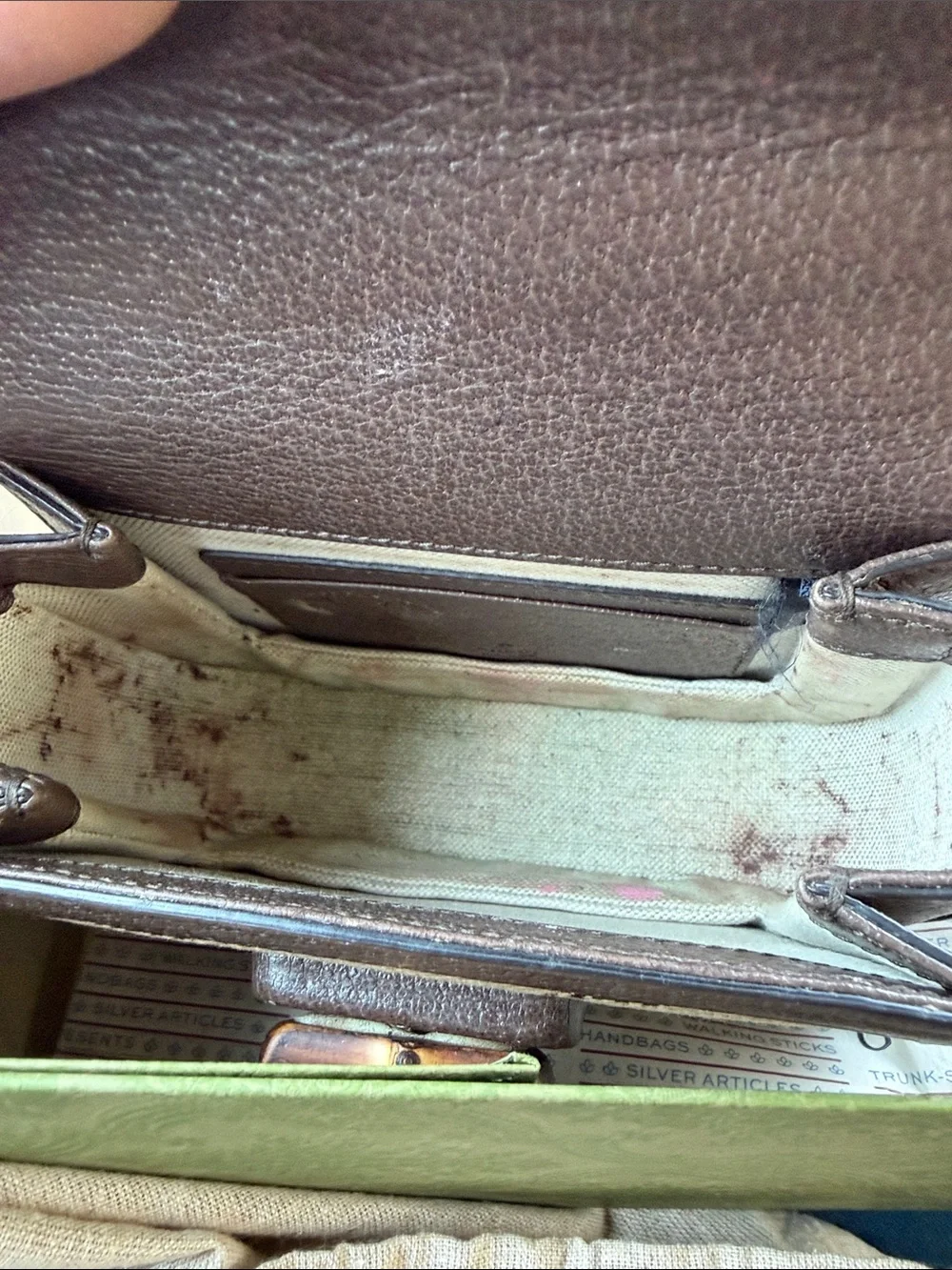 Gucci Brown GG Canvas Bamboo-Handle Satchel